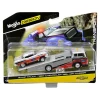 1957 Chevrolet Bel Air Gasser #786 Silver Red Ramp Tow Truck Elite Transport 1/64 Diecast Models Maisto 15055 A