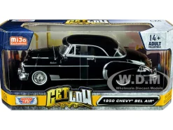 1950 Chevrolet Bel Air Lowrider Black Get Low Series 1/24 Diecast Model Car Motormax 79026