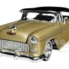 1955 Chevrolet Bel Air Lowrider Hard Top Beige Metallic and Black Get Low Series 1/24 Diecast Car Model Motormax 79031BE