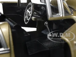 1955 Chevrolet Bel Air Lowrider Hard Top Beige Metallic and Black Get Low Series 1/24 Diecast Car Model Motormax 79031BE
