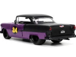 1955 Chevrolet Bel Air #24 Purple Metallic and Matt Black 