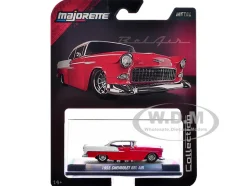 1955 Chevrolet Bel Air Red and White "Collection" Series 1/64 Diecast Model Car by Majorette
