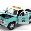 1980 Chevrolet Blazer Light Green with White Top and Graphics and Smokey Bear Diecast Figure "Smokey Bear" "Hollywood Rides" Series 1/24 Diecast Model by Jada