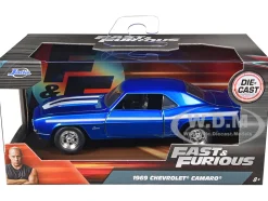 1969 Chevrolet Camaro Blue Metallic with White Stripes