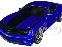 2010 Chevrolet Camaro Candy Blue with Black Hood Bigtime Muscle Series 1/24 Diecast Model Car Jada 34209