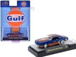 1969 Chevrolet Camaro Custom #20 "Gulf Oil" Dark Blue and Orange Limited Edition to 5500 pieces Worldwide 1/64 Diecast Model Car by M2 Machines