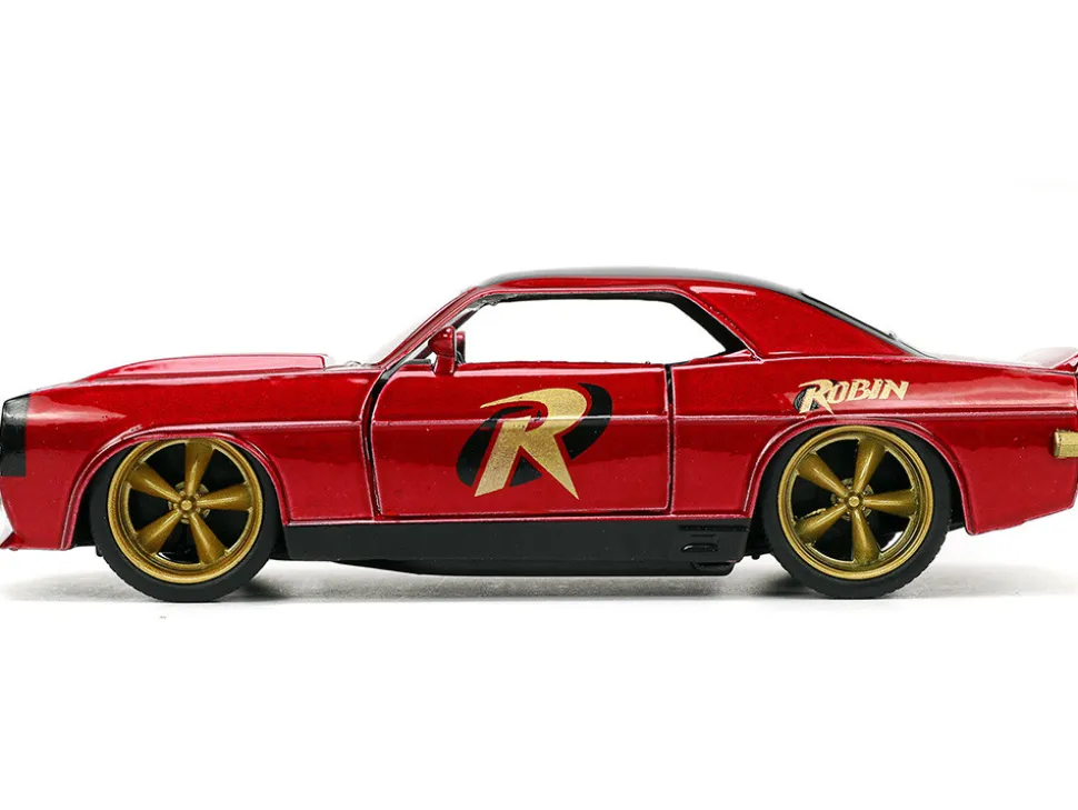 1969 Chevrolet Camaro Dark Red Metallic Black Top Robin Diecast Figure Batman Hollywood Rides Series 1/32 Diecast Model Car Jada 33088