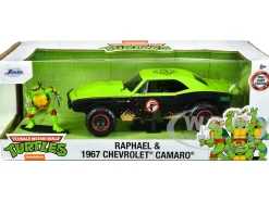 1967 Chevrolet Camaro Offroad Bright Green Matt Black Dirty Version Raphael Diecast Figure Teenage Mutant Ninja Turtles Hollywood Rides Series 1/24 Diecast Model Car Jada 33386