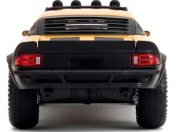 1977 Chevrolet Camaro Off Road Version Bumblebee Yellow Metallic with Black Stripes and Transformers Logo Diecast Statue Transformers Rise of the Beasts 2023 Movie Hollywood Rides Series 1/24 Diecast Model Car Jada 34263