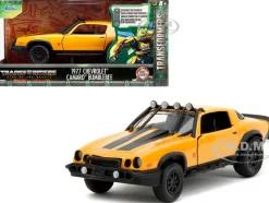 1977 Chevrolet Camaro Off Road Version Yellow Metallic with Black Stripes Transformers Rise of the Beasts 2023 Movie Hollywood Rides Series 1/32 Diecast Model Car Jada 34258