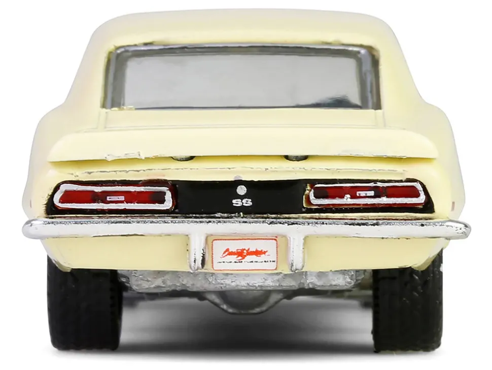 1969 Chevrolet Camaro SS 396 Butternut Yellow with Black Stripes "Barrett-Jackson" Series 15 1/64 Diecast Model Car by Greenlight