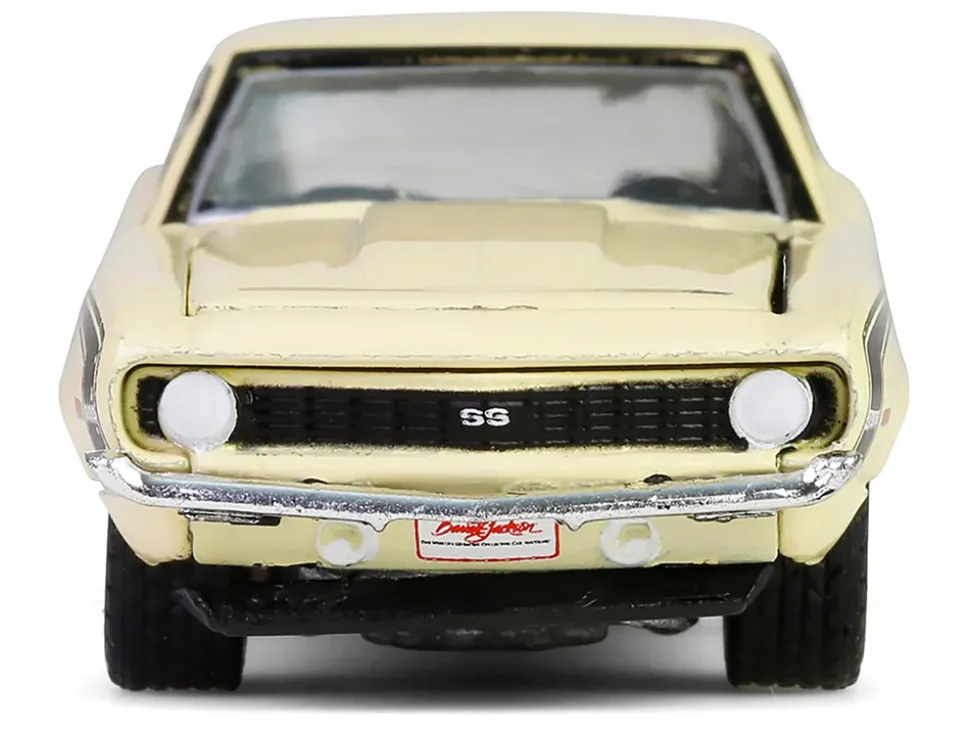 1969 Chevrolet Camaro SS 396 Butternut Yellow with Black Stripes "Barrett-Jackson" Series 15 1/64 Diecast Model Car by Greenlight