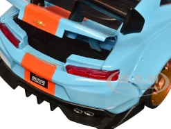 2016 Chevrolet Camaro Widebody #3 Light Blue with Orange Stripes Gulf Oil Wide Body Series 1/24 Diecast Model Car Jada 35209