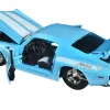 1971 Chevrolet Camaro Z/28 Light Blue White Stripes Bigtime Muscle Series 1/24 Diecast Model Car Jada 34201