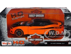 2017 Chevrolet Camaro ZL1 Orange Black Harley Davidson H-D Custom Series 1/24 Diecast Car Model Maisto 32271or