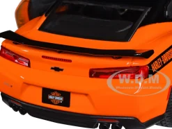 2017 Chevrolet Camaro ZL1 Orange Black Harley Davidson H-D Custom Series 1/24 Diecast Car Model Maisto 32271or
