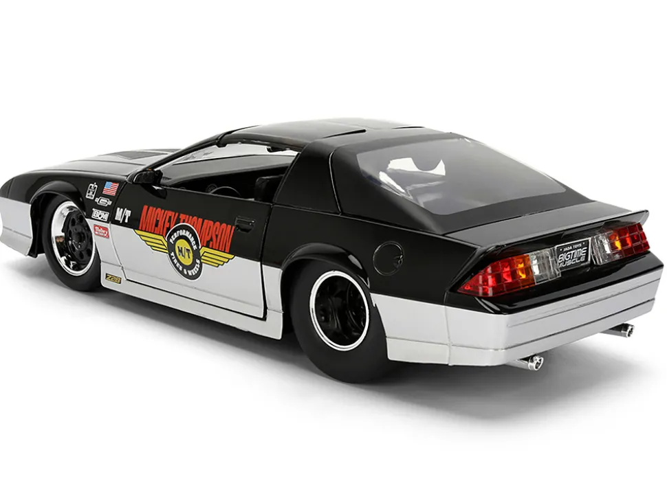 1985 Chevrolet Camaro Z28 "Mickey Thompson" Black and Silver Metallic "Bigtime Muscle" Series 1/24 Diecast Model Car by Jada