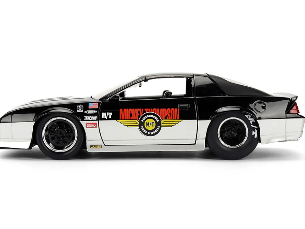 1985 Chevrolet Camaro Z28 "Mickey Thompson" Black and Silver Metallic "Bigtime Muscle" Series 1/24 Diecast Model Car by Jada
