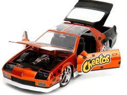 1985 Chevrolet Camaro Z 28 Orange Metallic with Graphics and Chester Cheetah Diecast Figure Cheetos Hollywood Rides Series 1/24 Diecast Model Car Jada 34384