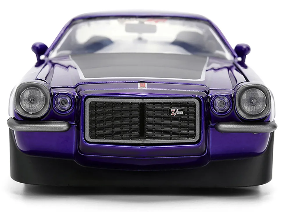 1971 Chevrolet Camaro Z/28 Purple Metallic with Black Hood "Bigtime Muscle" Series 1/24 Diecast Model Car by Jada