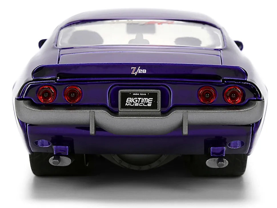 1971 Chevrolet Camaro Z/28 Purple Metallic with Black Hood "Bigtime Muscle" Series 1/24 Diecast Model Car by Jada