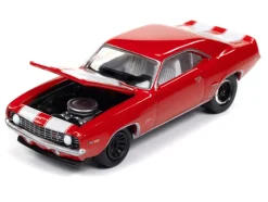 1969 Chevrolet Camaro Z28 Red with White Stripes and Interior "Muscle Cars USA" Series 1/64 Diecast Model Car by Johnny Lightning