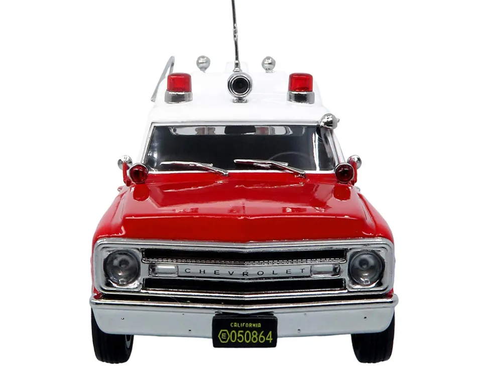 1969 Chevrolet C-10 Ambulance "Los Angeles City Fire Department" Red and White "5 Alarm" Series Limited Edition 1/50 Diecast Model by Iconic Replicas