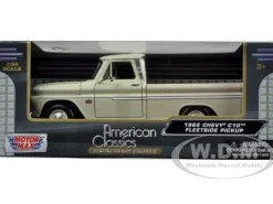 1966 Chevrolet C10 Fleetside Pickup Cream 1/24 Diecast Car Model Motormax 73355