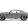1970 Chevrolet Chevelle SS Gray Metallic with Black Stripes Fast & Furious 2009 Movie Fast & Furious Series 1/24 Diecast Model Car Jada 34923