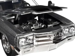 1970 Chevrolet Chevelle SS Gray Metallic with Black Stripes Fast & Furious 2009 Movie Fast & Furious Series 1/24 Diecast Model Car Jada 34923