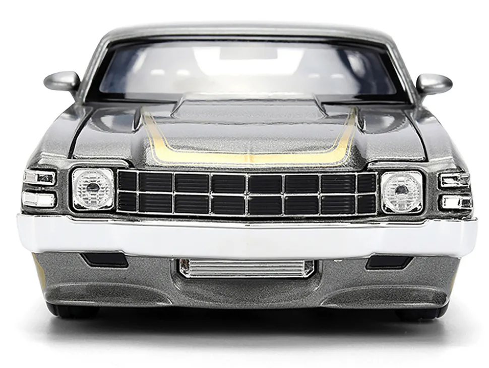 1971 Chevrolet Chevelle SS "Hurst" Gray Metallic with Gold Stripes "Bigtime Muscle" Series 1/24 Diecast Model Car by Jada