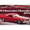 1970 Chevrolet Chevelle SS 454 LS6 Cranberry Red with White Stripes and Red Interior Limited Edition to 454 pieces Worldwide 1/18 Diecast Model Car by ACME