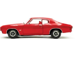 1970 Chevrolet Chevelle SS 454 LS6 Cranberry Red with White Stripes and Red Interior Limited Edition to 454 pieces Worldwide 1/18 Diecast Model Car by ACME