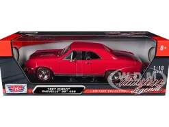 1967 Chevrolet Chevelle SS 396 Red with Black Stripes 1/18 Diecast Model Car Motormax 73104
