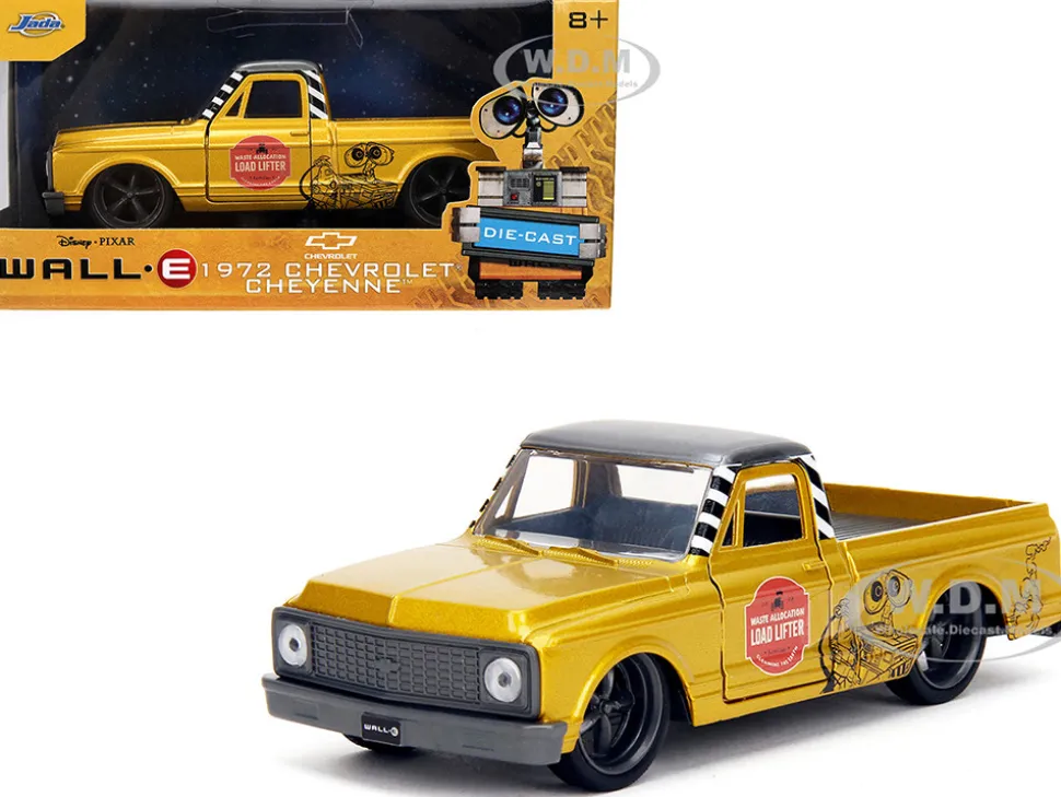 1972 Chevrolet Cheyenne Pickup Truck Gold Metallic with Gray Top "Wall-E" (2008) Movie "Hollywood Rides" Series 1/32 Diecast Model Car by Jada