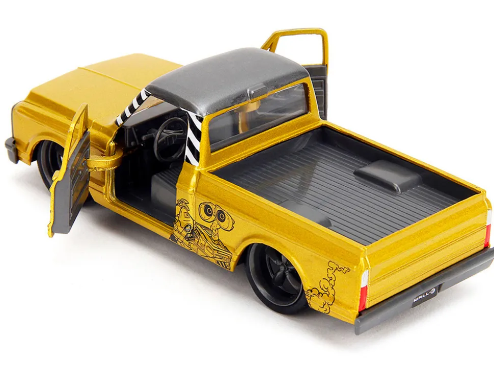 1972 Chevrolet Cheyenne Pickup Truck Gold Metallic with Gray Top "Wall-E" (2008) Movie "Hollywood Rides" Series 1/32 Diecast Model Car by Jada