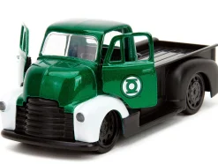 1952 Chevrolet COE Pickup Truck Green Metallic and Black and Green Lantern Diecast Figure DC Comics Hollywood Rides Series 1/32 Diecast Model Car Jada 33093