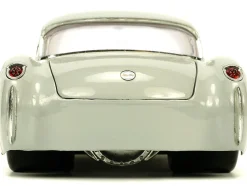 1957 Chevrolet Corvette Beige with Pink Interior with Bugs Bunny Figure Looney Tunes Hollywood Rides Series 1/24 Diecast Model Car Jada 32390