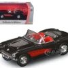 1957 Chevrolet Corvette Black 1/43 Diecast Model Car Road Signature 94209