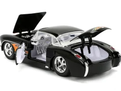 1957 Chevrolet Corvette Black with Flame Graphics and White Interior 