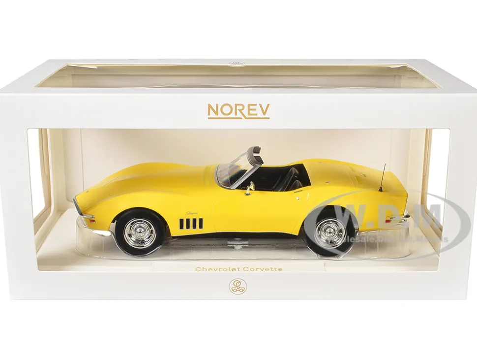 1969 Chevrolet Corvette Cabriolet Daytona Yellow 1/18 Diecast Model Car by Norev