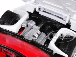1986 Chevrolet Corvette C4 Convertible White with Red Interior "Timeless Legends" Series 1/24 Diecast Model Car by Motormax