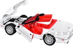 1986 Chevrolet Corvette C4 Convertible White with Red Interior "Timeless Legends" Series 1/24 Diecast Model Car by Motormax