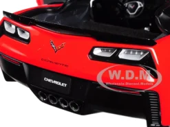 2017 Chevrolet Corvette C7 Grand Sport Red with White Stripe and Black Fender Hash Marks 1/18 Model Car Autoart 71274