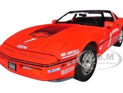 1988 Chevrolet Corvette C4 #1 Malcolm Konner "Corvette Challenge Race Car" Red with Black Top 1/18 Diecast Model Car by Greenlight