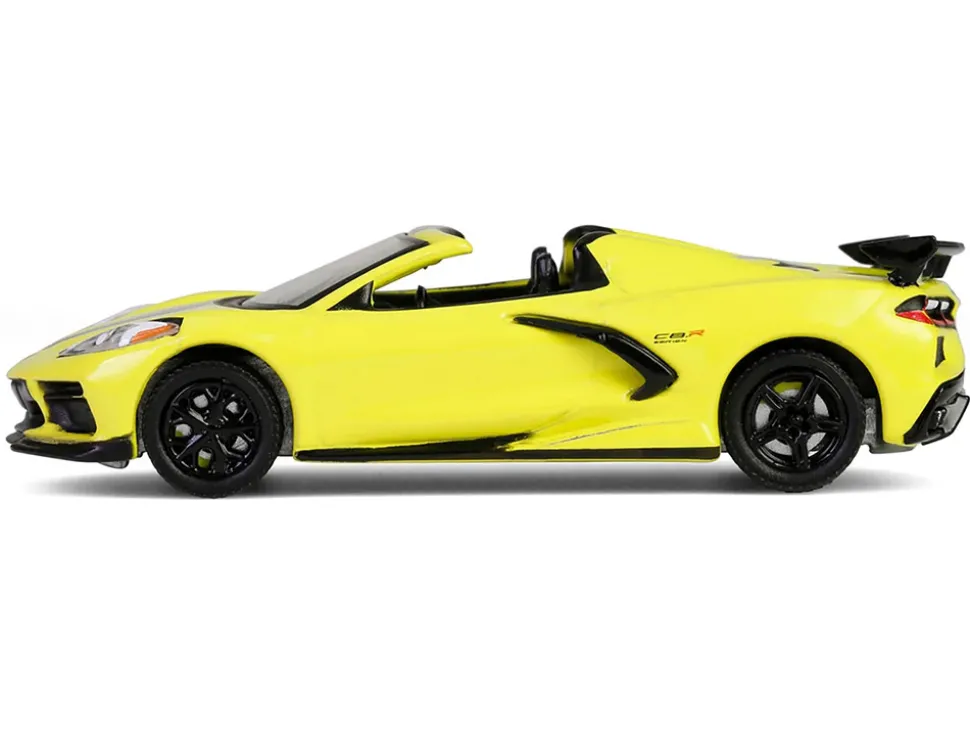 2022 Chevrolet Corvette C8.R Convertible Yellow with Silver Stripes "Barrett-Jackson" Series 15 1/64 Diecast Model Car by Greenlight