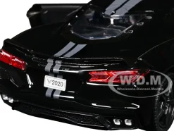 2020 Chevrolet Corvette C8 Stingray Black with Silver Stripes 