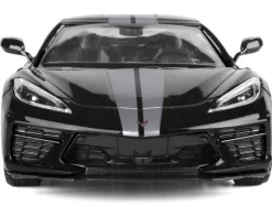2020 Chevrolet Corvette C8 Stingray Black with Silver Stripes 