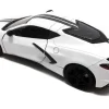 2020 Chevrolet Corvette C8 Stingray White Gray Stripes 1/24 Diecast Model Car Motormax 79360