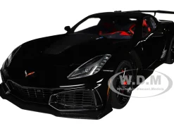 2019 Chevrolet Corvette C7 ZR1 Black with Carbon Top 1/18 Model Car Autoart 71276
